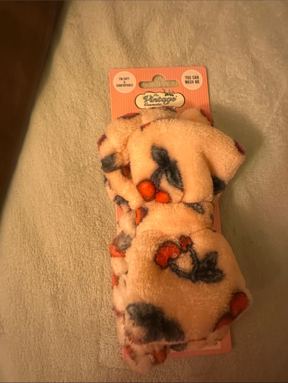 Cherry pattern face wash/makeup headband